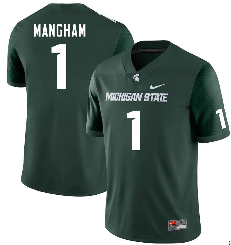 Men #1 Jaden Mangham Michigan State Spartans College Football Jerseys Sale-Green